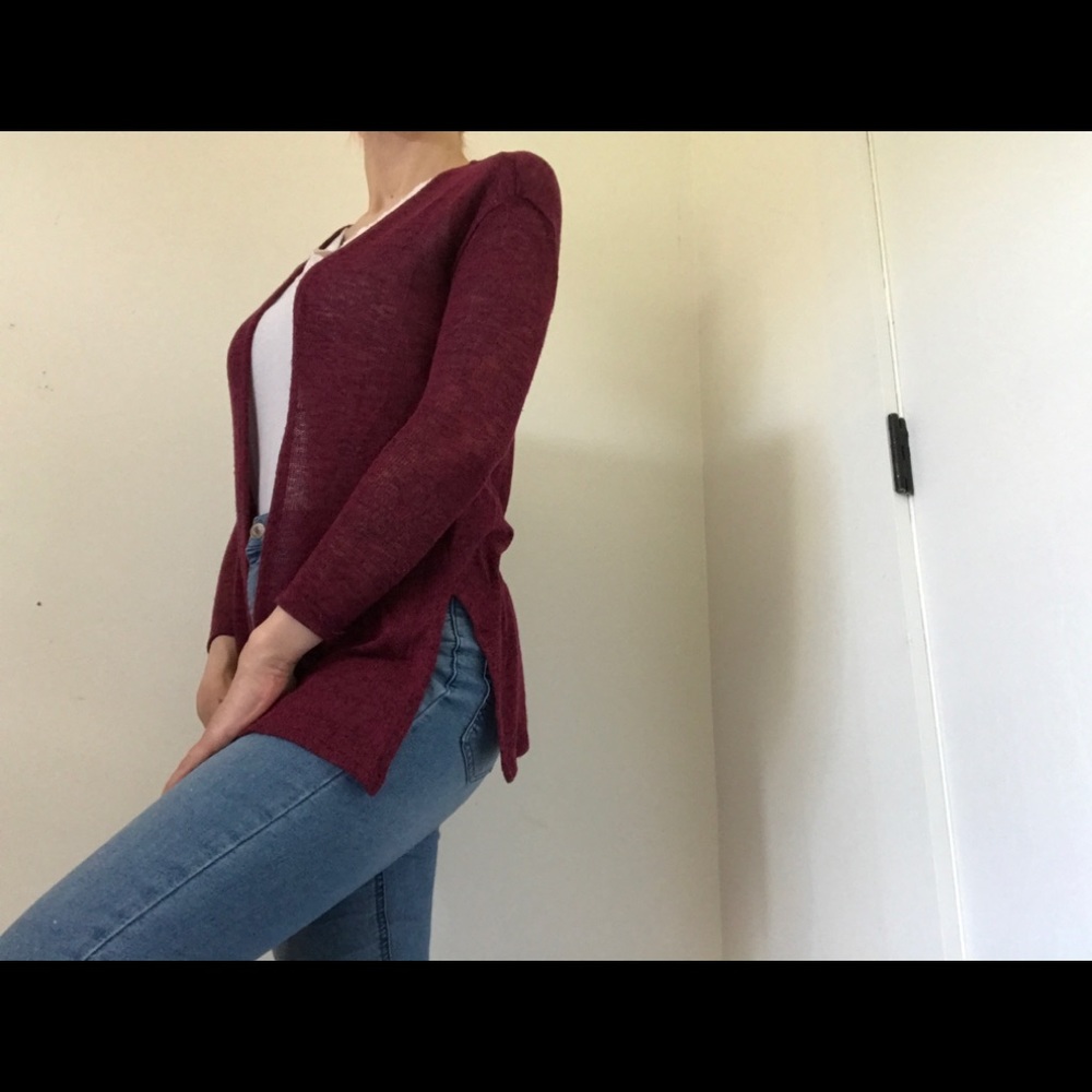 H&M Dark Maroon Loose-fit Cardigan - Picture 4 of 9